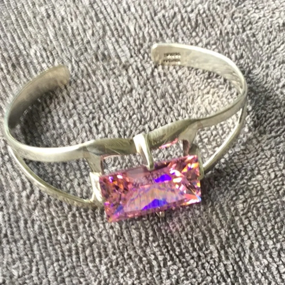 SOLD 💚💕💕💕SOLD💕💕💕💕Gorgeous 925 Design Pink Kunzite Mexican Bracelet - Picture 7 of 15